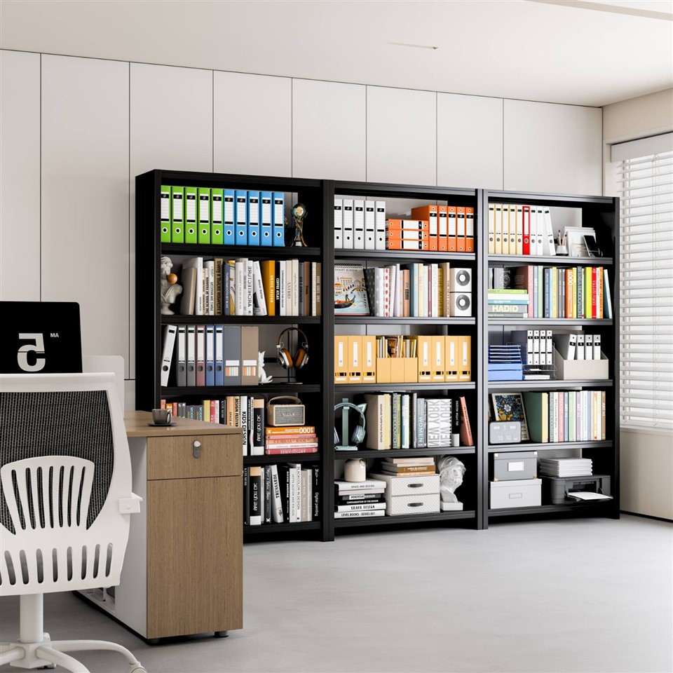 The Metal Black Bookshelf features a bookend design, effectively preventing books from sliding and keeping the bookshelf neat and organized. suppliers