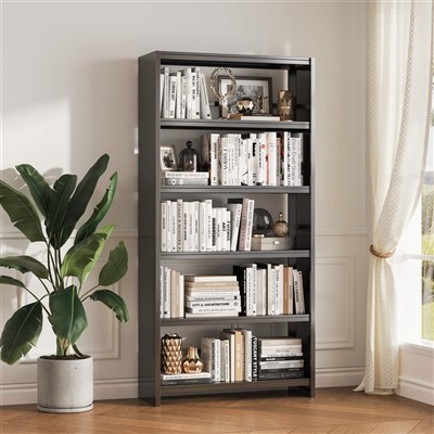 Metallum Black Bookshelf notat a bookend design, efficaciter impediens libros ne illapsum et librarium concinnum et dispositum retineat.